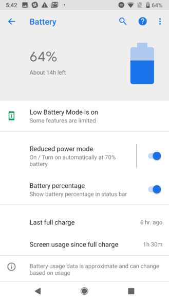 Android P Battery Saver