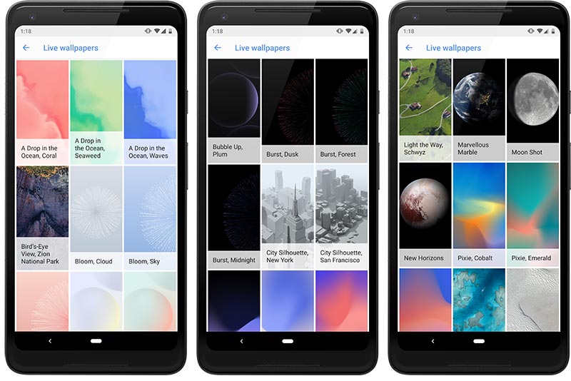 Download Google Pixel 3 Live Wallpapers port on your smartphone