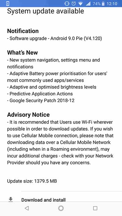 Android Pie for Nokia 8 Sirocco V4.120