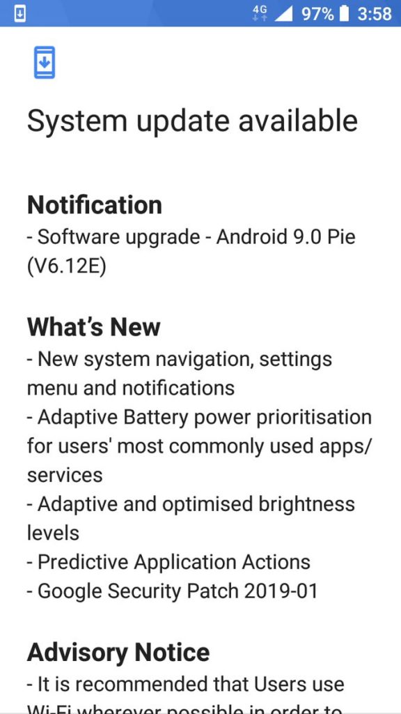 Nokia 5 Pie update