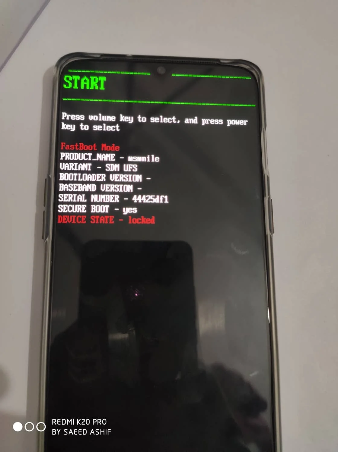 OnePlus 7 Pro bootloader mode