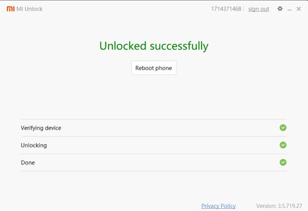 Unlock MIUI bootloader Mi unlock
