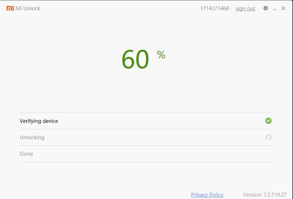 MIUI Unlocking device MIUI Unlocking device