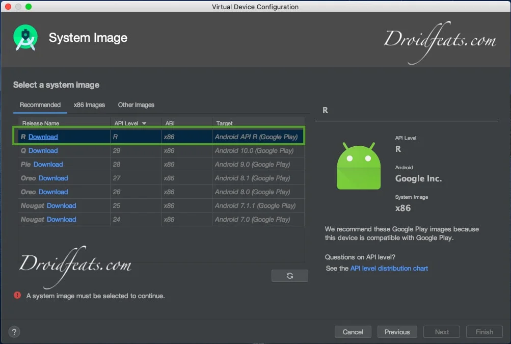 Android R installation