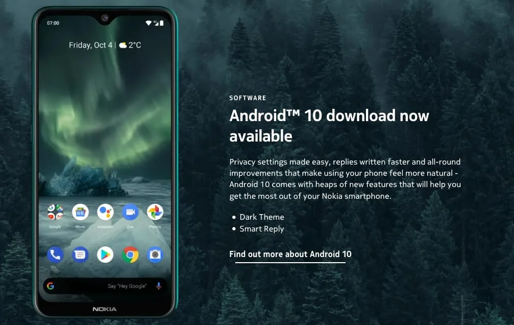 Nokia 7.2 Android 10 Update