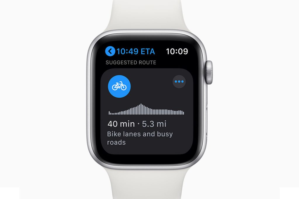 Apple Watch maps adapted to cycling